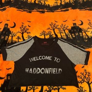 Halloween crop top raw end